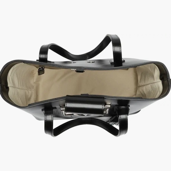 NWT Valentino By Mario Valentino Delphine Super V Leather Tote Bag Black - Picture 6 of 9